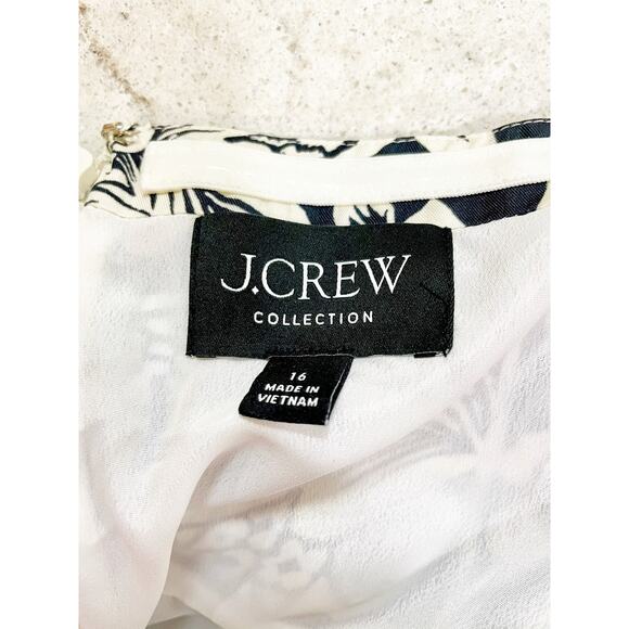 J.Crew Collection halter-tie cupro-blend dress in classic floral print Sz 16 - Picture 12 of 14